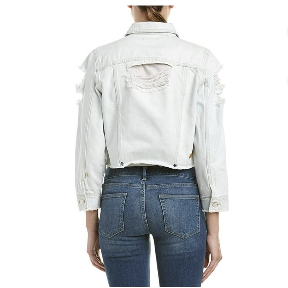 C&C California destructed kerry shrunken trucker jacket med. NWT - Picture 2 of 8